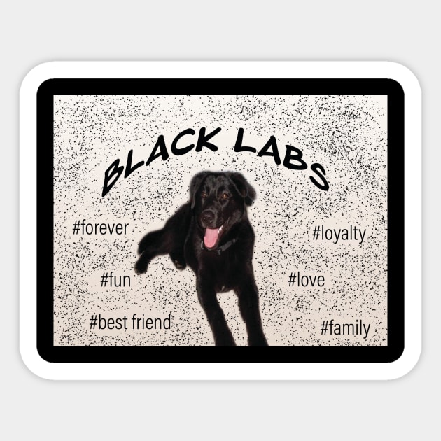 Black labs lovers Sticker by PandLCreations